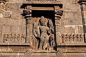 The great Chola temples of Tamil Nadu - The Nataraja temple of Chidambaram. Details of the sculptures inside the East Gopura. 